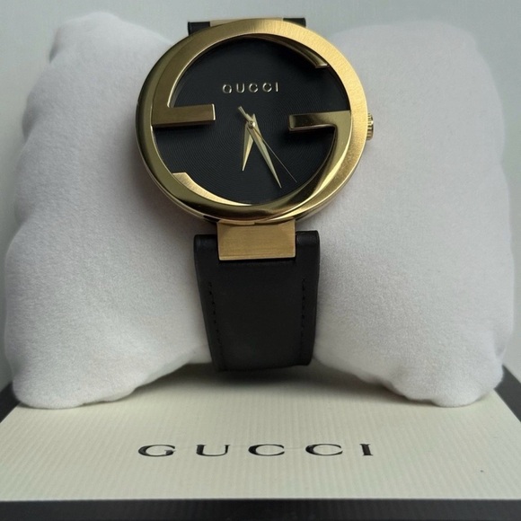 Gucci Interlocking G Gold PVD Watch - Black Dial - Authentic w/ Papers - Picture 12 of 14